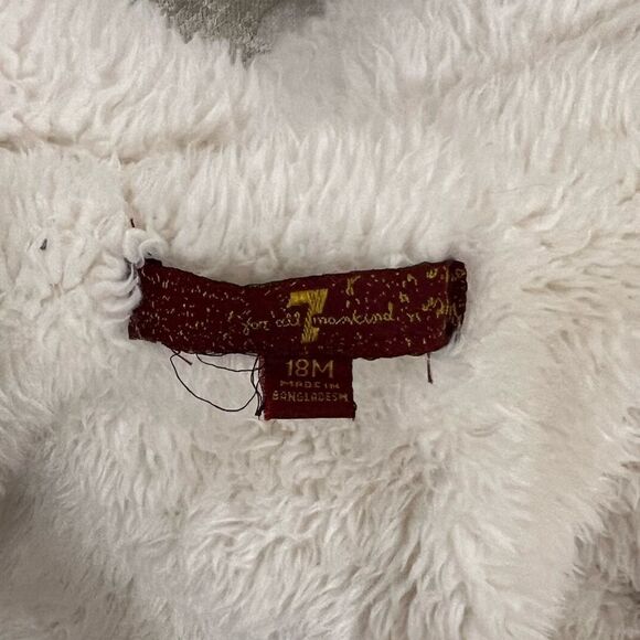 7 For All Mankind Denim Teddy Bear Sherpa Outerwear Jacket, like new, 18 months - Picture 2 of 3